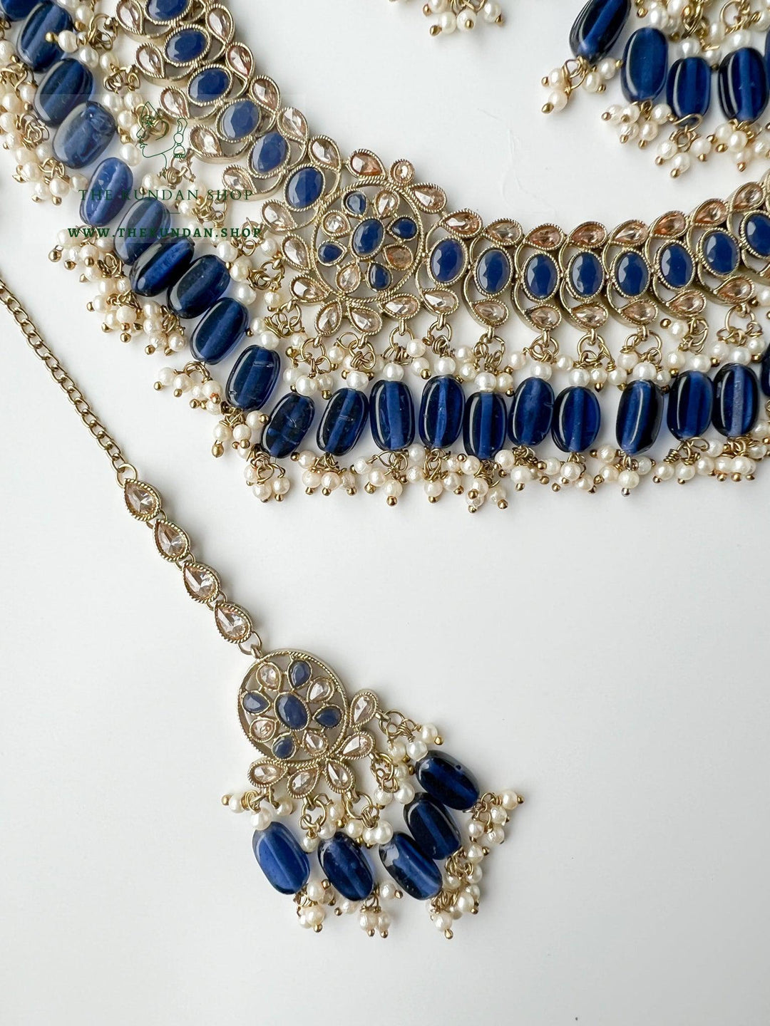 Tonights Best in Midnight Blue Necklace Sets THE KUNDAN SHOP 