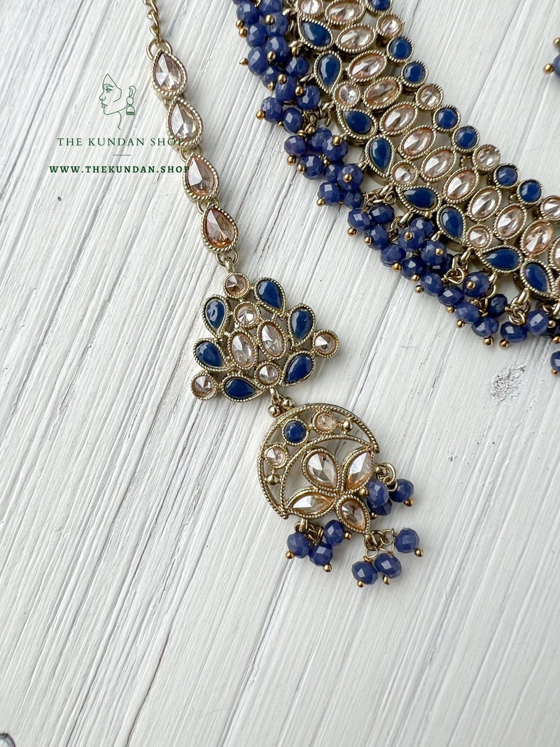 Sensitive in Midnight Blue Necklace Sets THE KUNDAN SHOP 