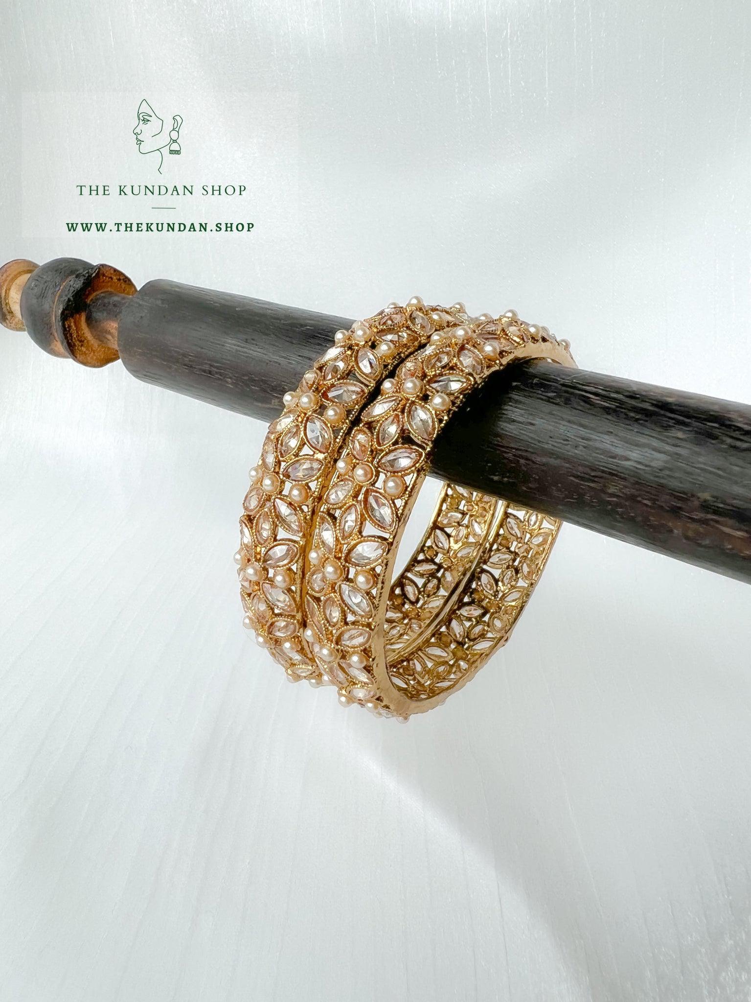 Mini Petal in Polki Bangle Bangles THE KUNDAN SHOP 