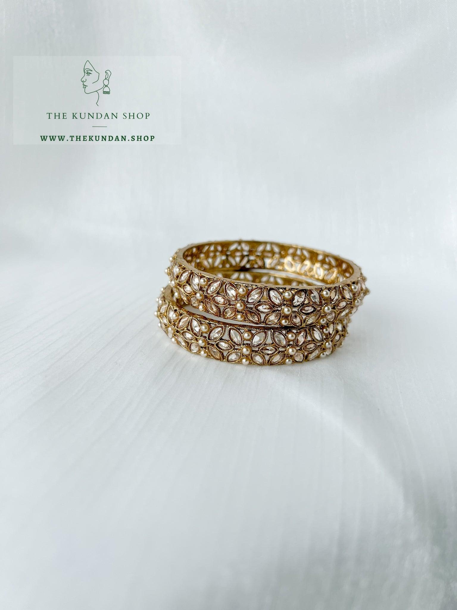 Mini Petal in Polki Bangle Bangles THE KUNDAN SHOP 