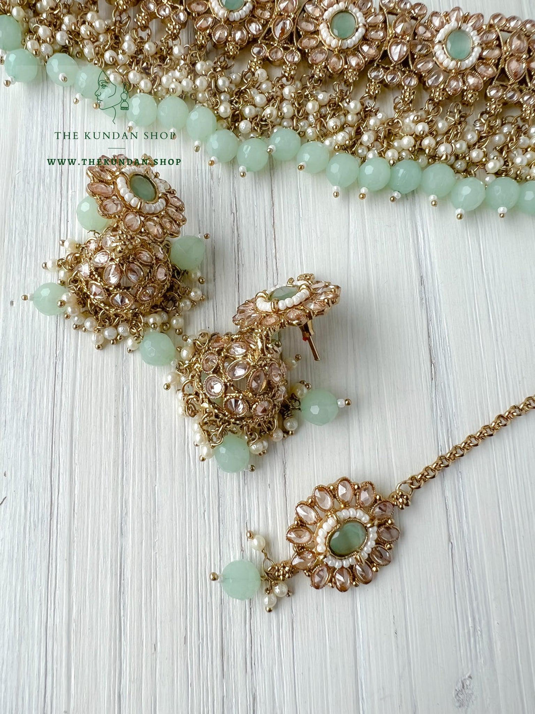 Rebel in Mint Necklace Sets THE KUNDAN SHOP 