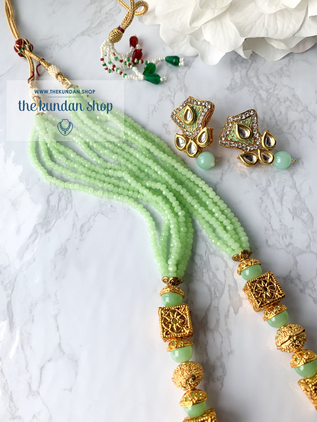 Mint Butterfly, Necklace Sets - THE KUNDAN SHOP