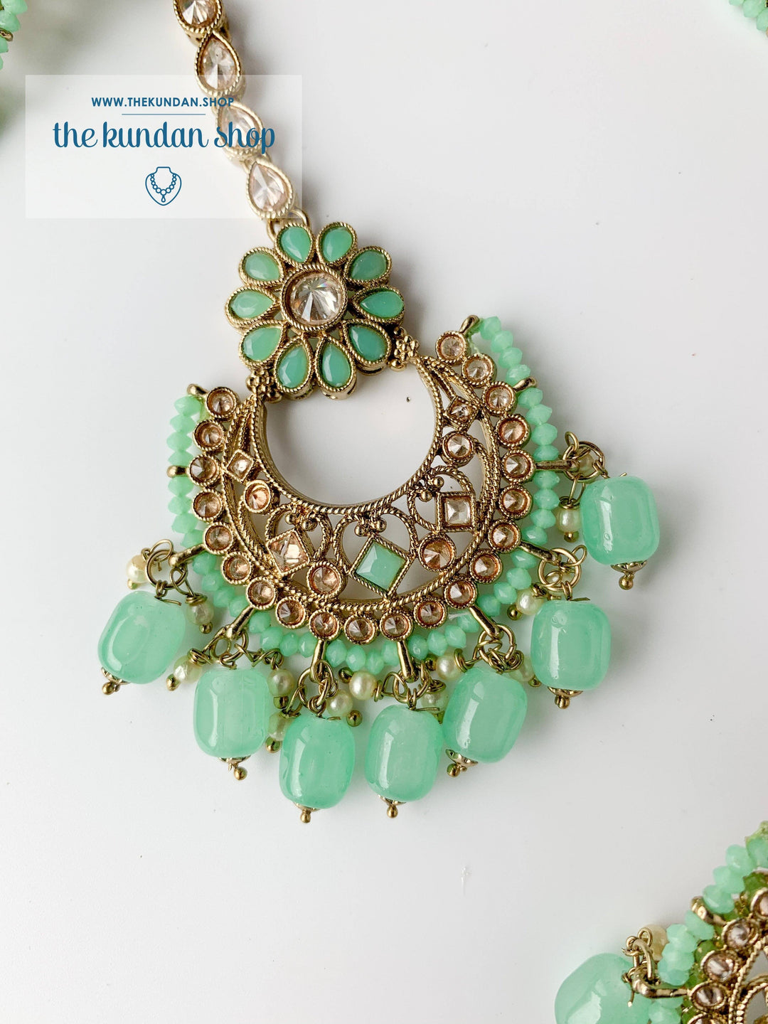 Dynamic in Mint Green Necklace Sets THE KUNDAN SHOP 