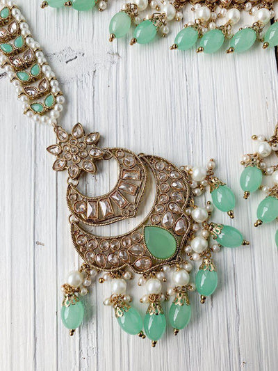 Audacious in Mint Necklace Sets THE KUNDAN SHOP 