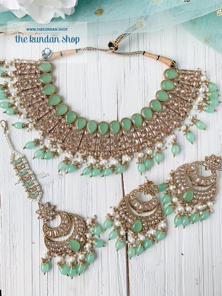 Audacious in Mint Necklace Sets THE KUNDAN SHOP 