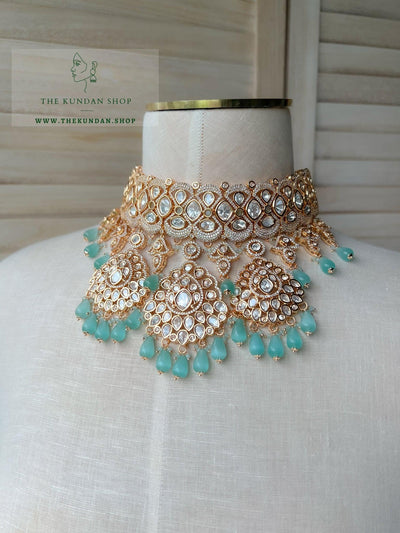 Romance in Mint Necklace Sets THE KUNDAN SHOP 