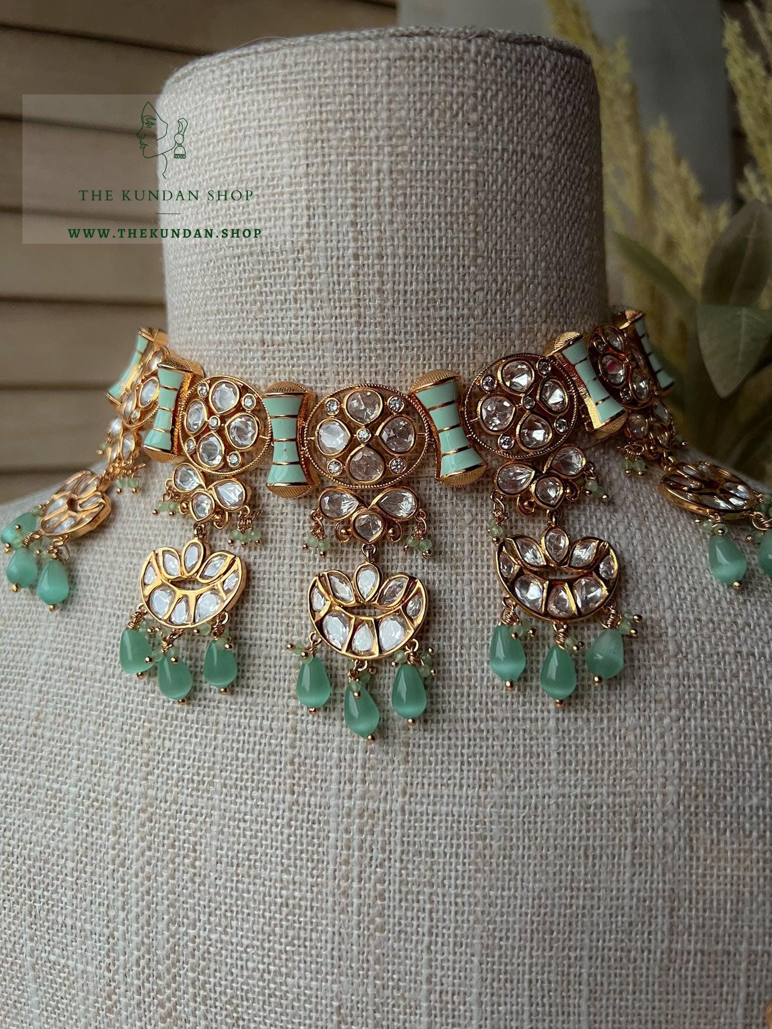 Imposed in Mint Necklace Sets THE KUNDAN SHOP 