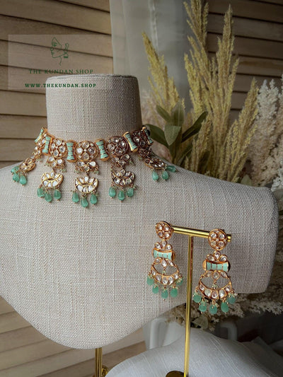 Imposed in Mint Necklace Sets THE KUNDAN SHOP 
