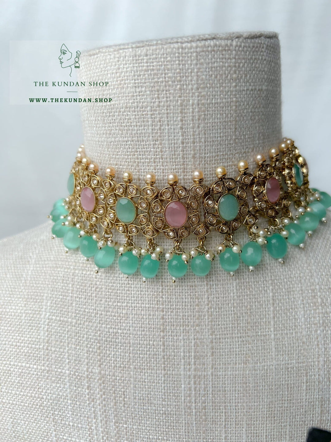 Reunite in Mint & Pink Necklace Sets THE KUNDAN SHOP 