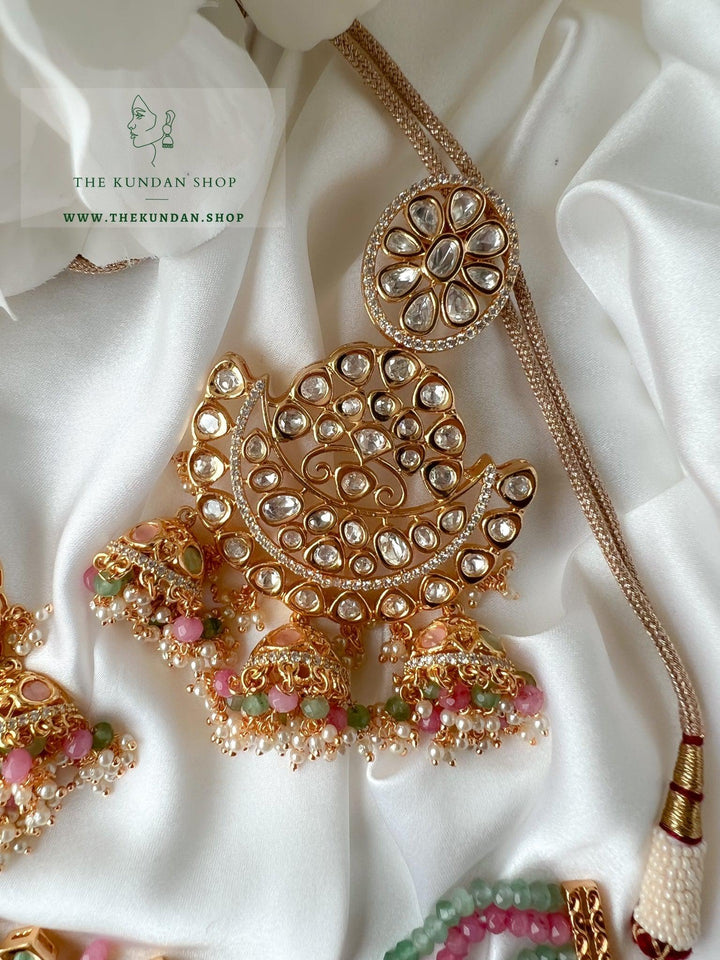 Elite Kundan in Mint & Pink Necklace Sets THE KUNDAN SHOP 