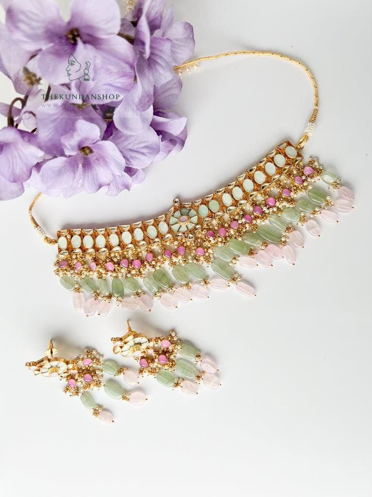 Perceptive in Mint Necklace Sets THE KUNDAN SHOP 