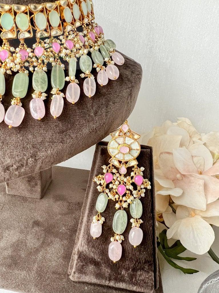 Perceptive in Mint Necklace Sets THE KUNDAN SHOP 