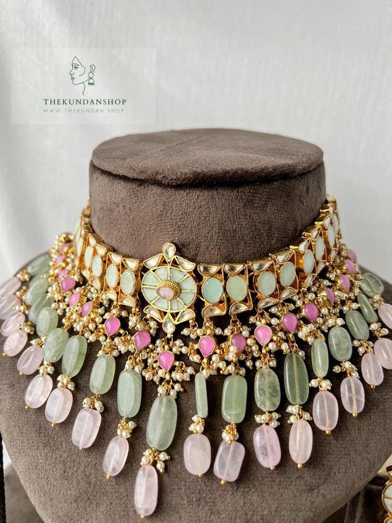 Perceptive in Mint Necklace Sets THE KUNDAN SHOP 