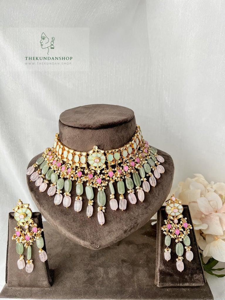 Perceptive in Mint Necklace Sets THE KUNDAN SHOP 