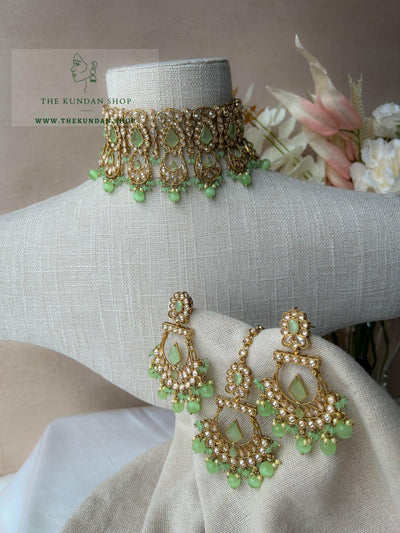 Promising Polki in Mint Necklace Sets THE KUNDAN SHOP 