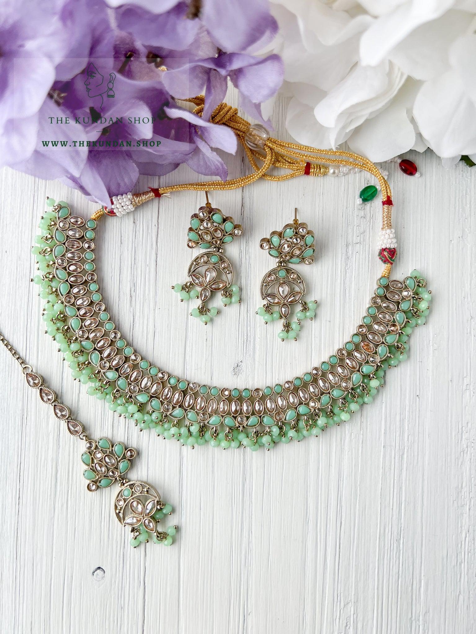 Sensitive in Mint Necklace Sets THE KUNDAN SHOP 