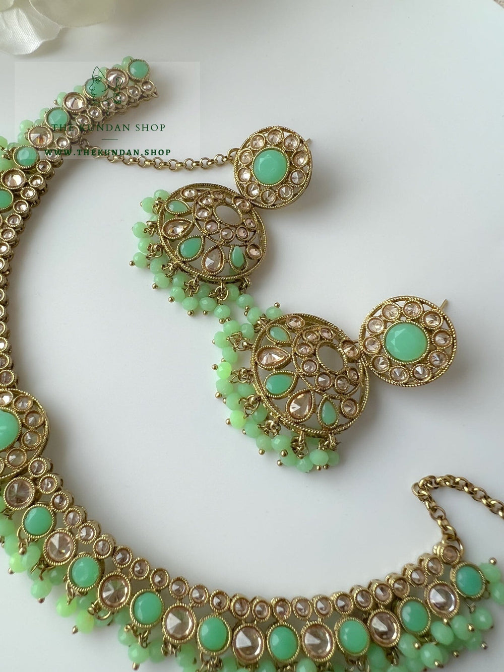 Basics in Mint Necklace Sets THE KUNDAN SHOP 