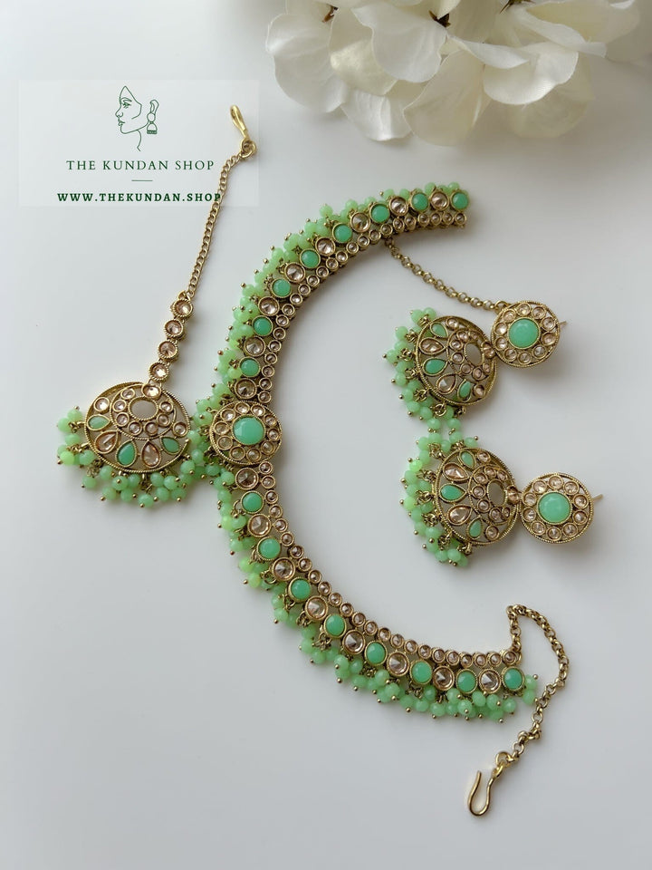 Basics in Mint Necklace Sets THE KUNDAN SHOP 