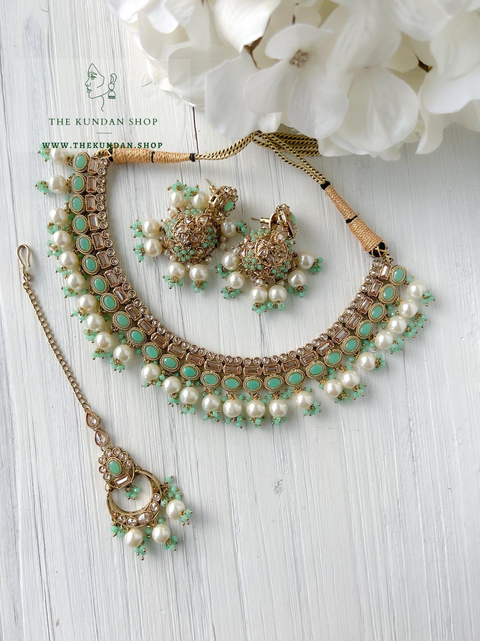 Good Intentions in Mint Necklace Sets THE KUNDAN SHOP 