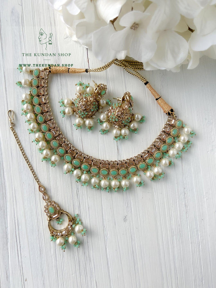 Good Intentions in Mint Necklace Sets THE KUNDAN SHOP 