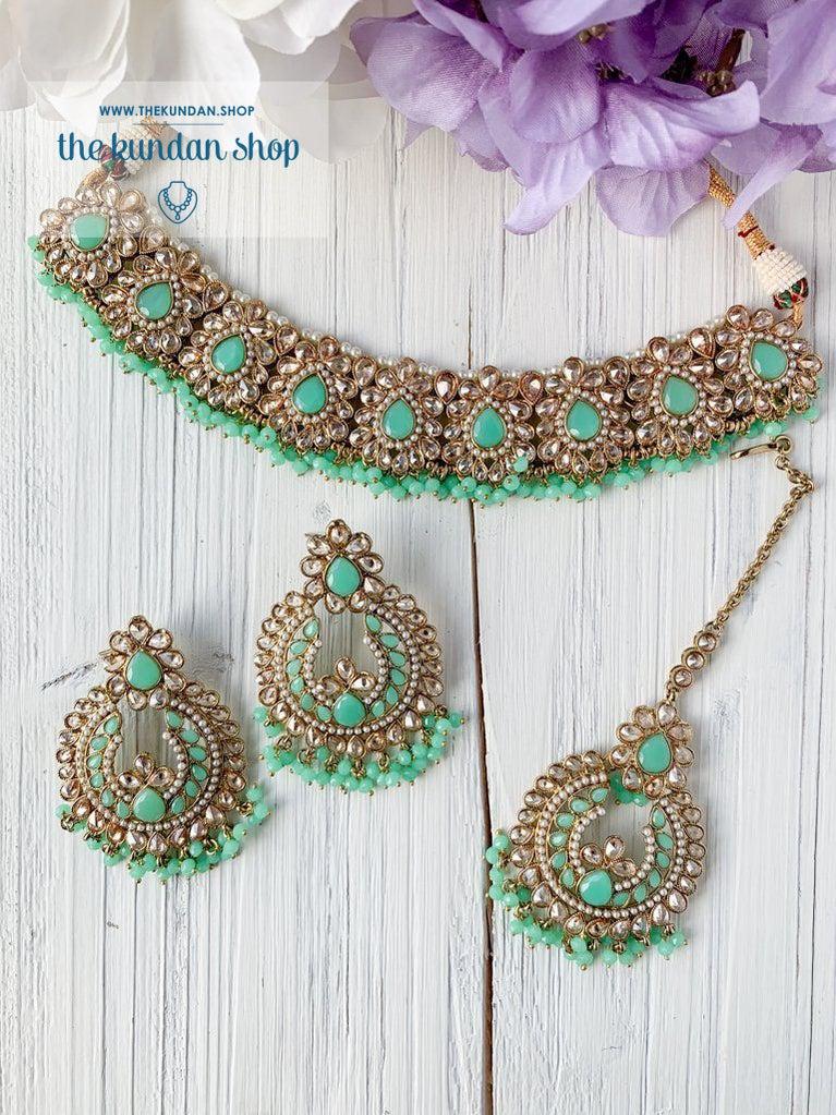 Triumphant in Mint Necklace Sets THE KUNDAN SHOP 