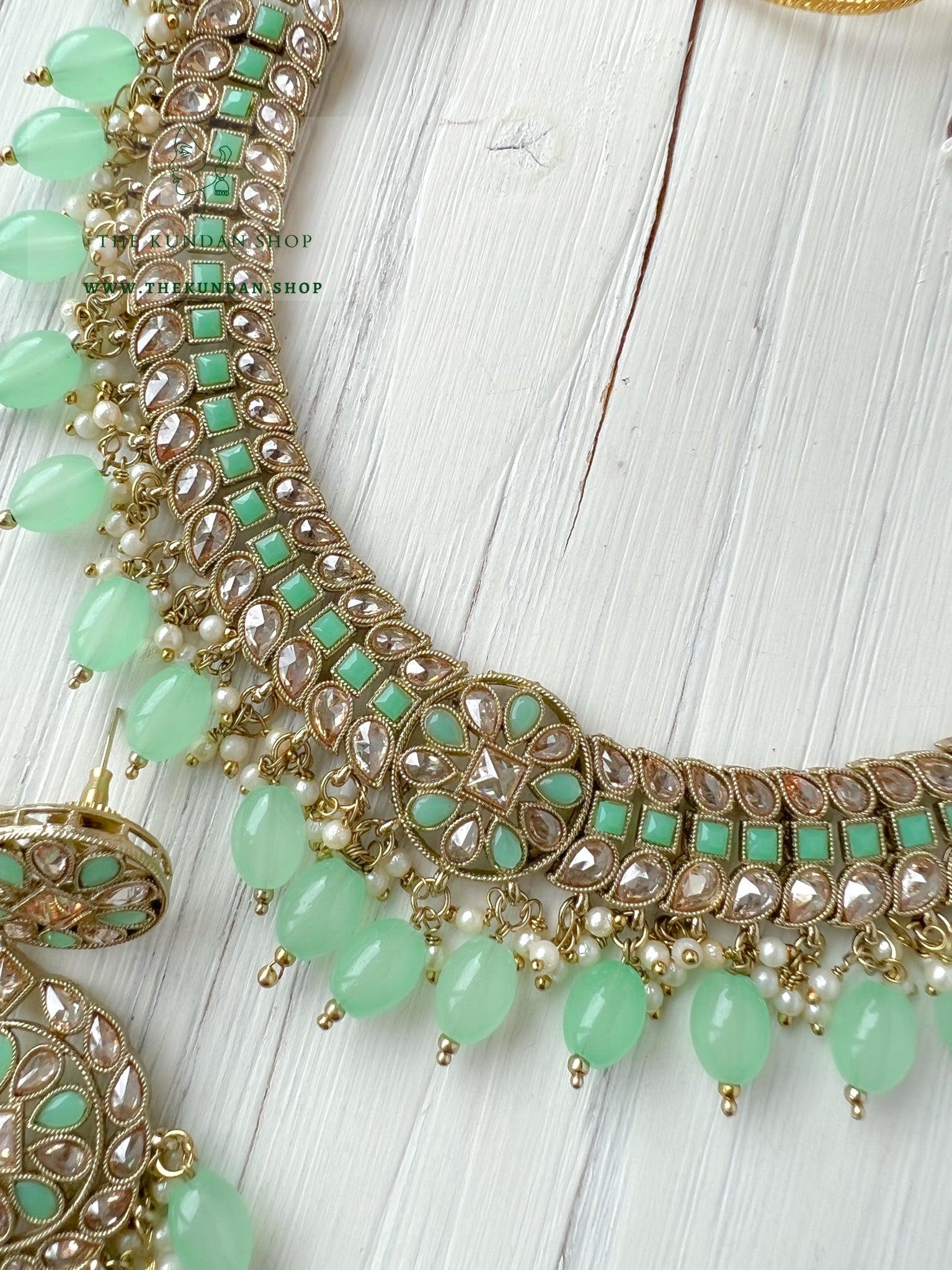 Sundown in Mint Necklace Sets THE KUNDAN SHOP 