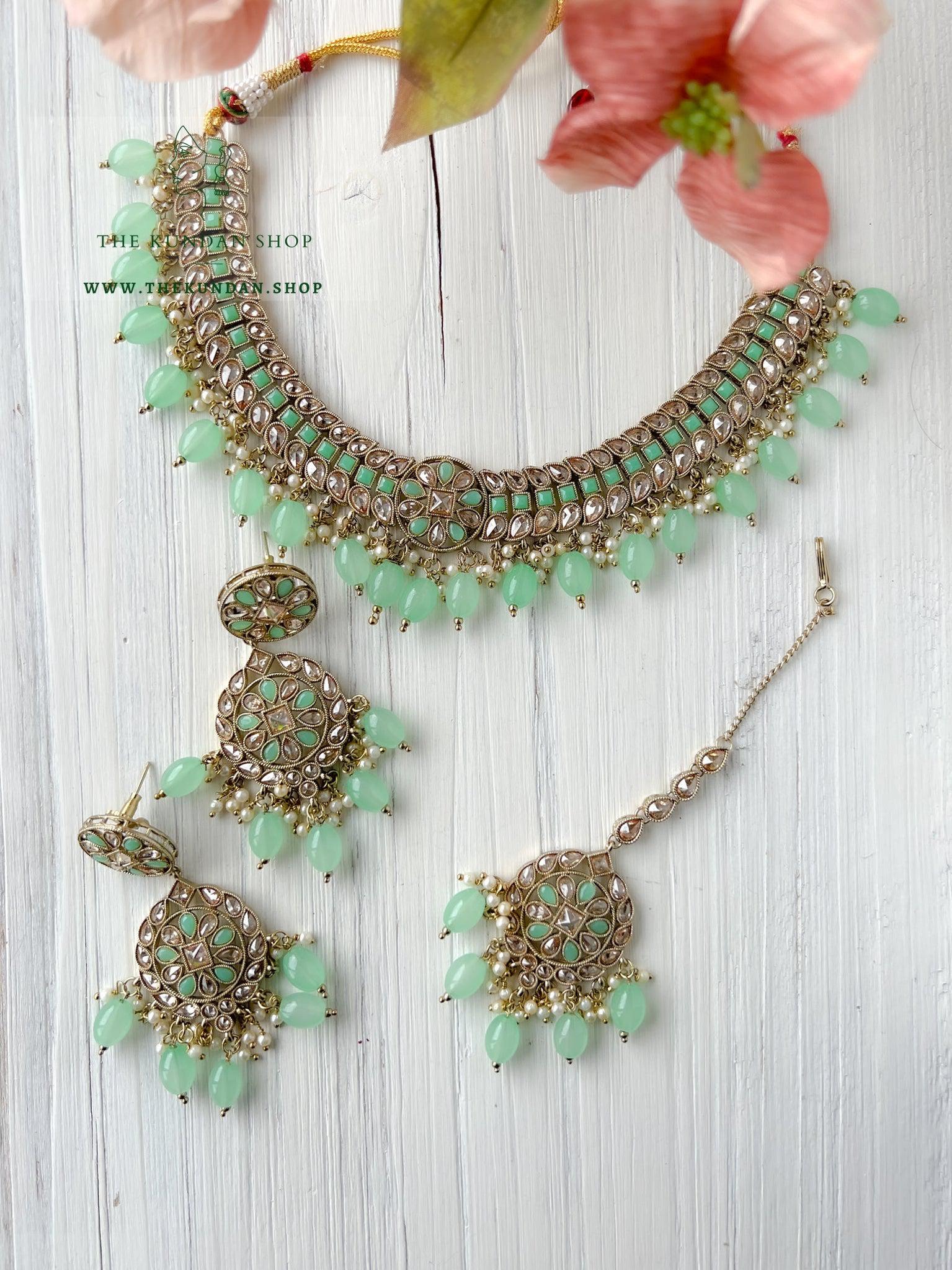 Sundown in Mint Necklace Sets THE KUNDAN SHOP 