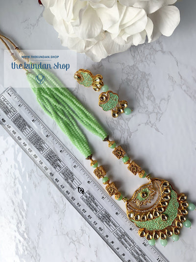 Mint Charm Pendant, Necklace Sets - THE KUNDAN SHOP
