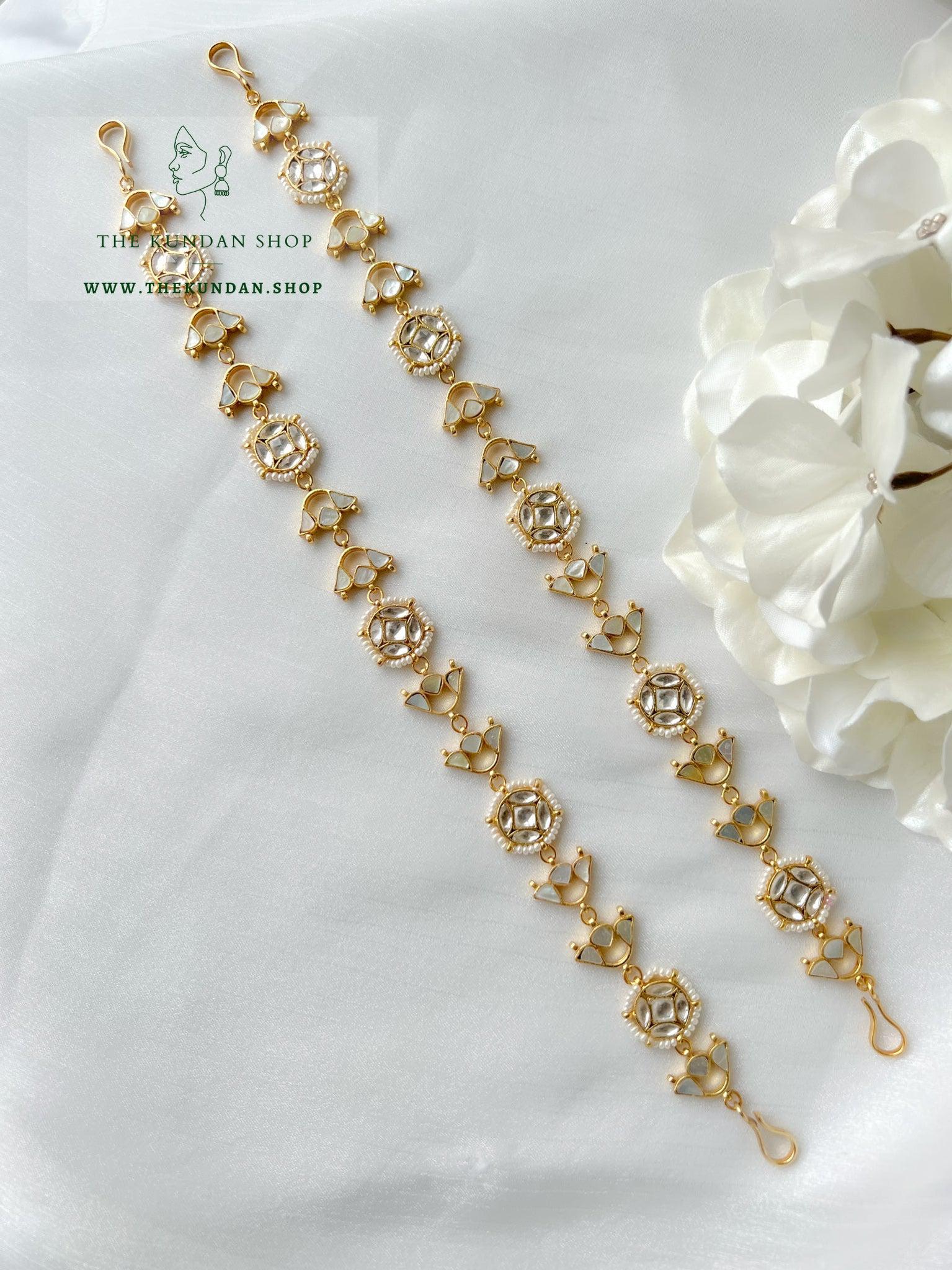 Mother of Pearl Floral - Headband Mathapathi THE KUNDAN SHOP 