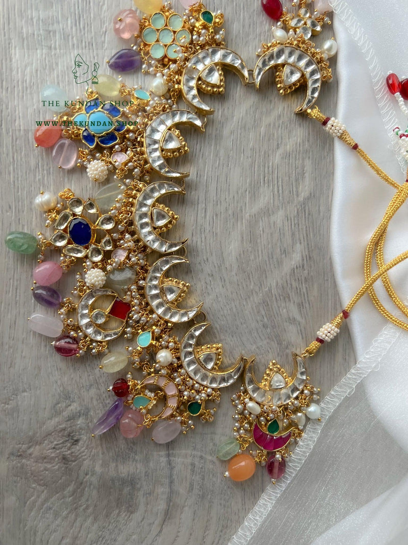 Kundan Crescent in Multi Necklace Sets THE KUNDAN SHOP 