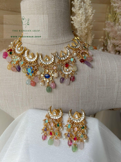 Kundan Crescent in Multi Necklace Sets THE KUNDAN SHOP 