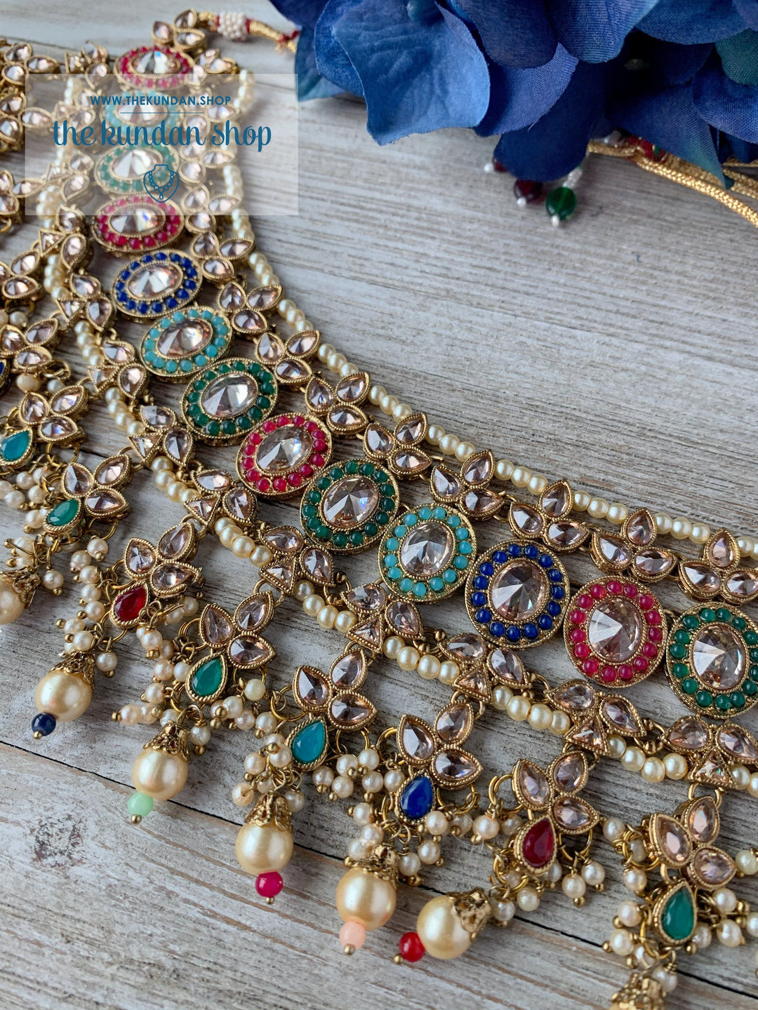 Dignify Set in Multi Necklace Sets THE KUNDAN SHOP 