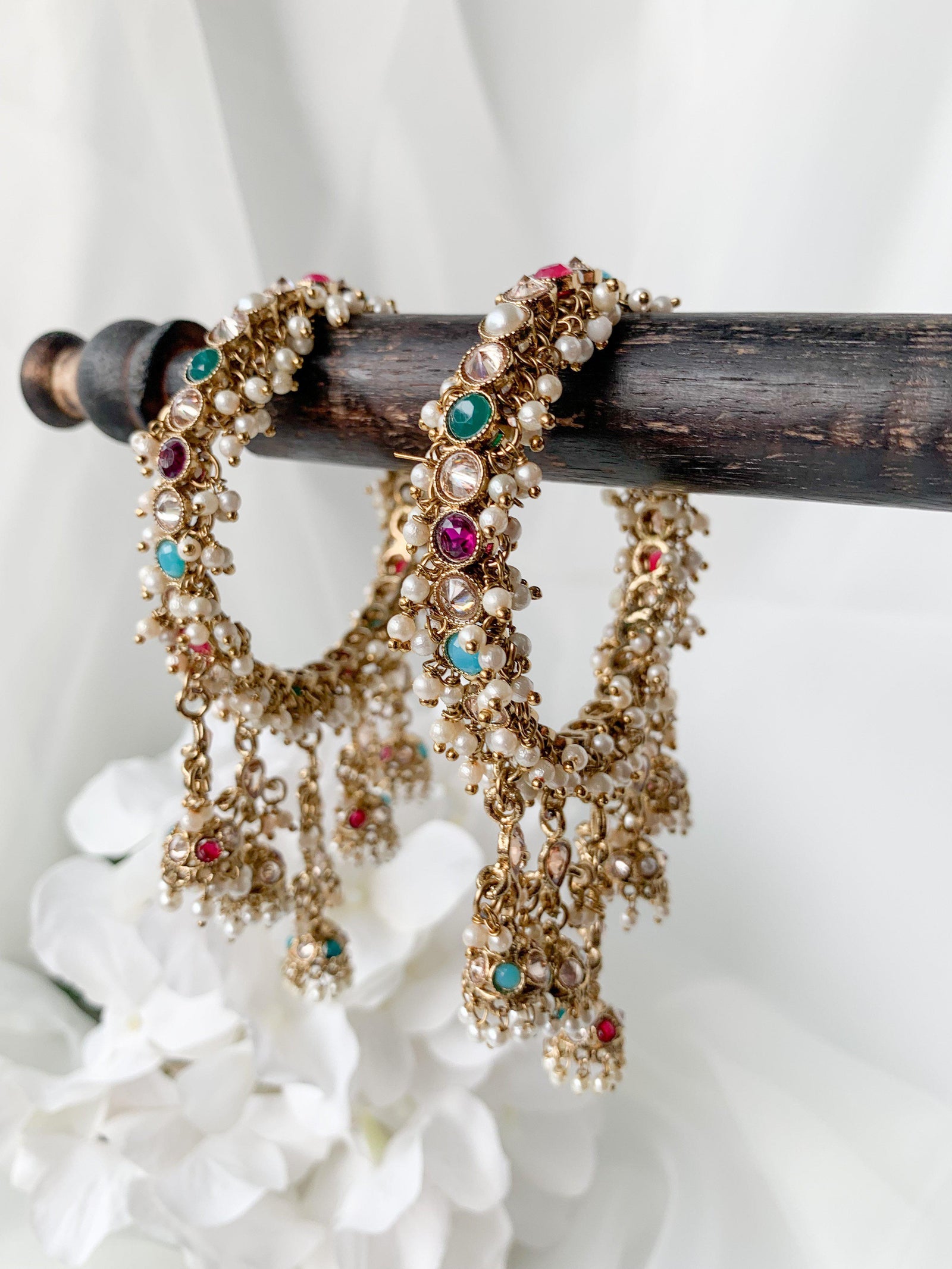Polki Jhumki Bangles in Multi Bangles THE KUNDAN SHOP 