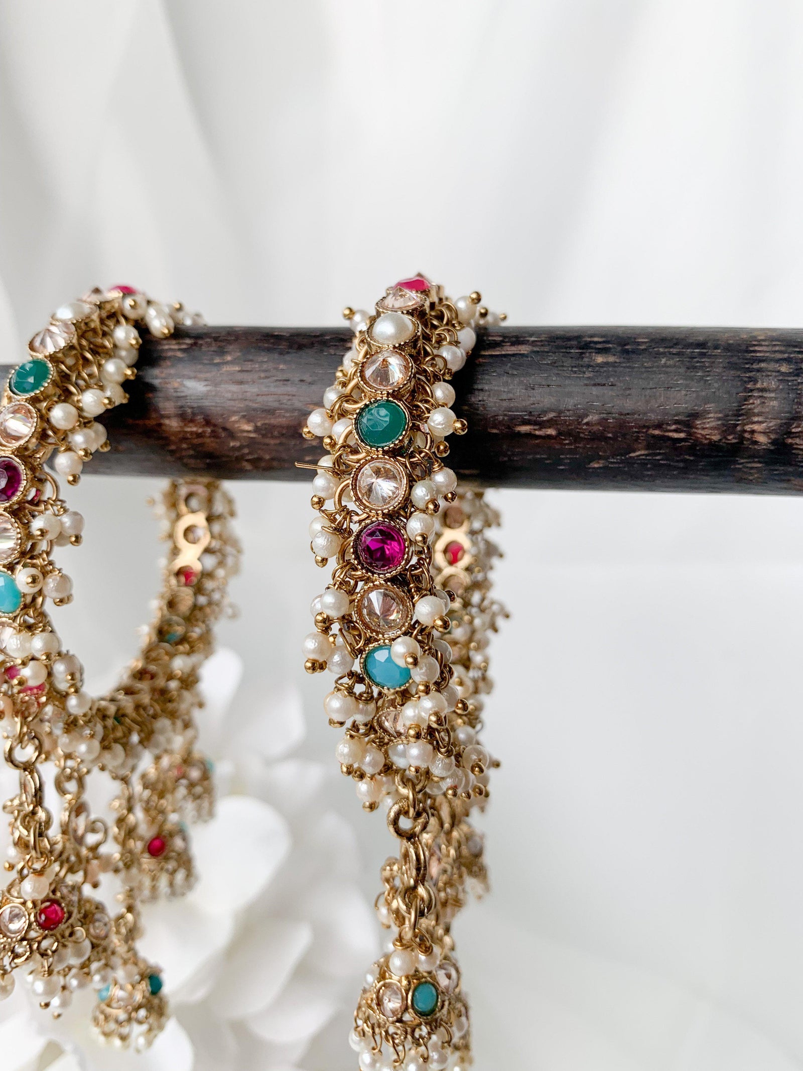 Polki Jhumki Bangles in Multi Bangles THE KUNDAN SHOP 
