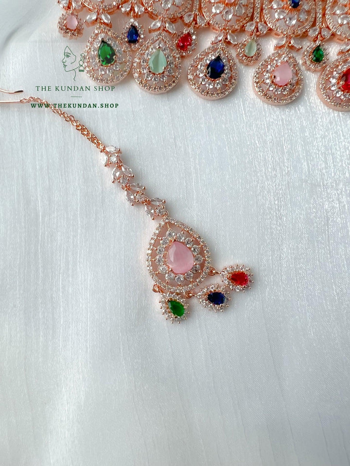 Adore in Rose Gold & Multi Necklace Sets THE KUNDAN SHOP 