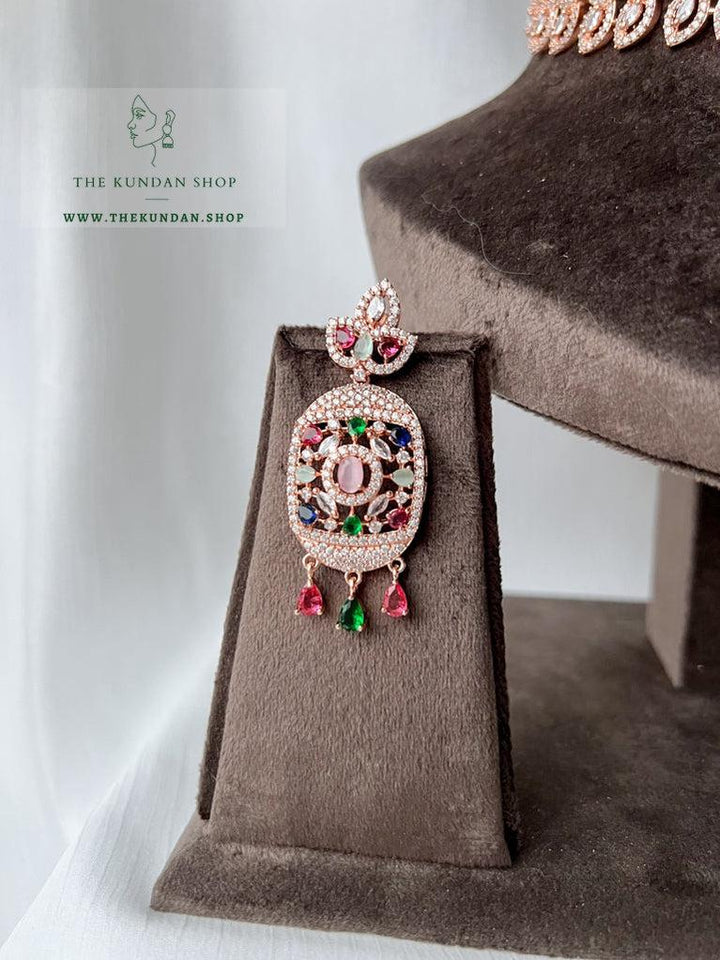 Boundless in Rose Gold & Multi Necklace Sets THE KUNDAN SHOP 