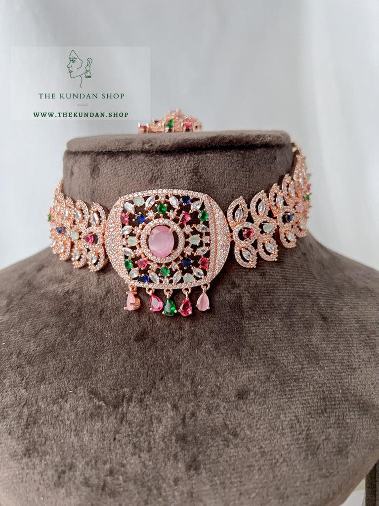 Boundless in Rose Gold & Multi Necklace Sets THE KUNDAN SHOP 
