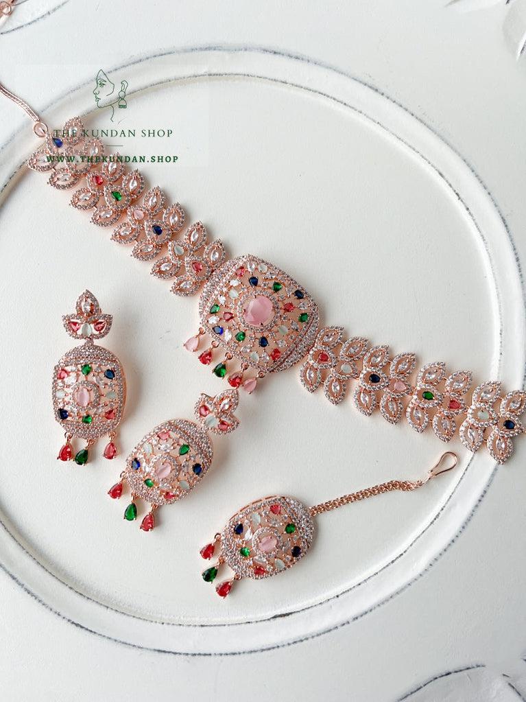 Boundless in Rose Gold & Multi Necklace Sets THE KUNDAN SHOP 