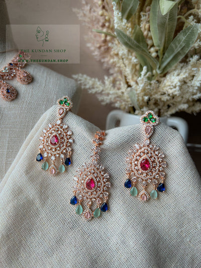 Resilient in Rose Gold & Multi Necklace Sets THE KUNDAN SHOP 