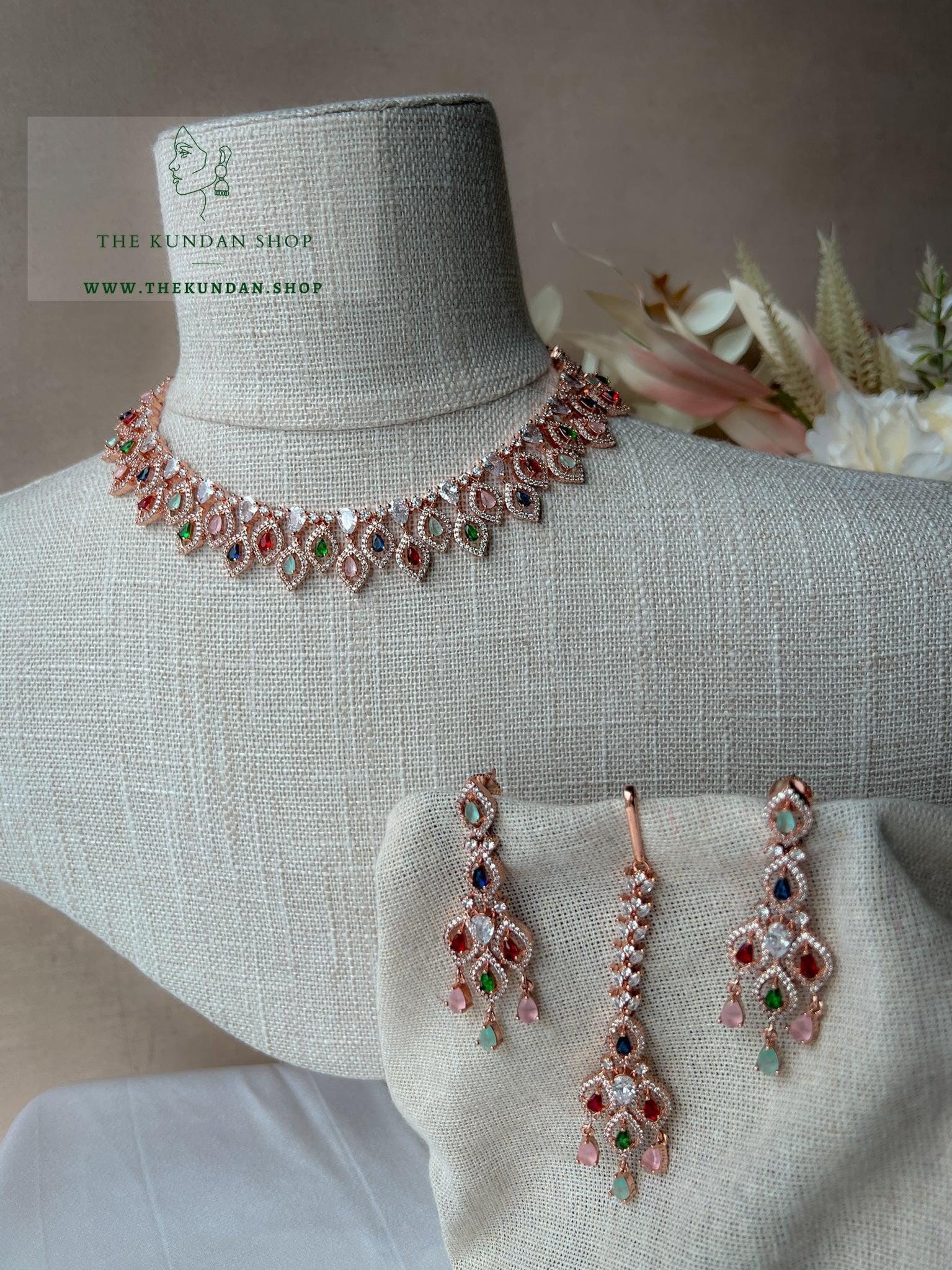 Fine Selection in Rose Gold & Multi Necklace Sets THE KUNDAN SHOP 
