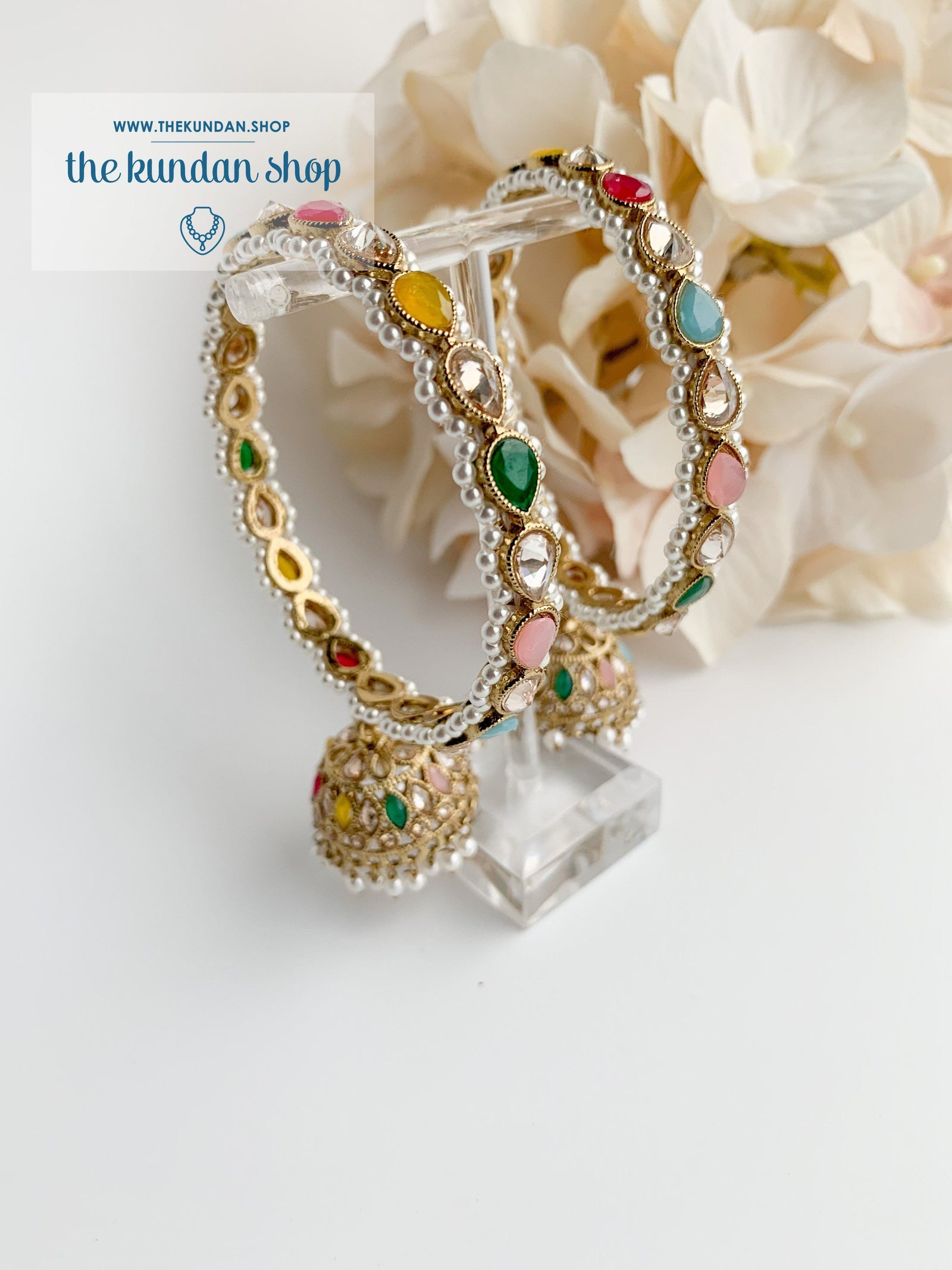 Single Jhumki Polki Bangle in Multi Bangles THE KUNDAN SHOP 