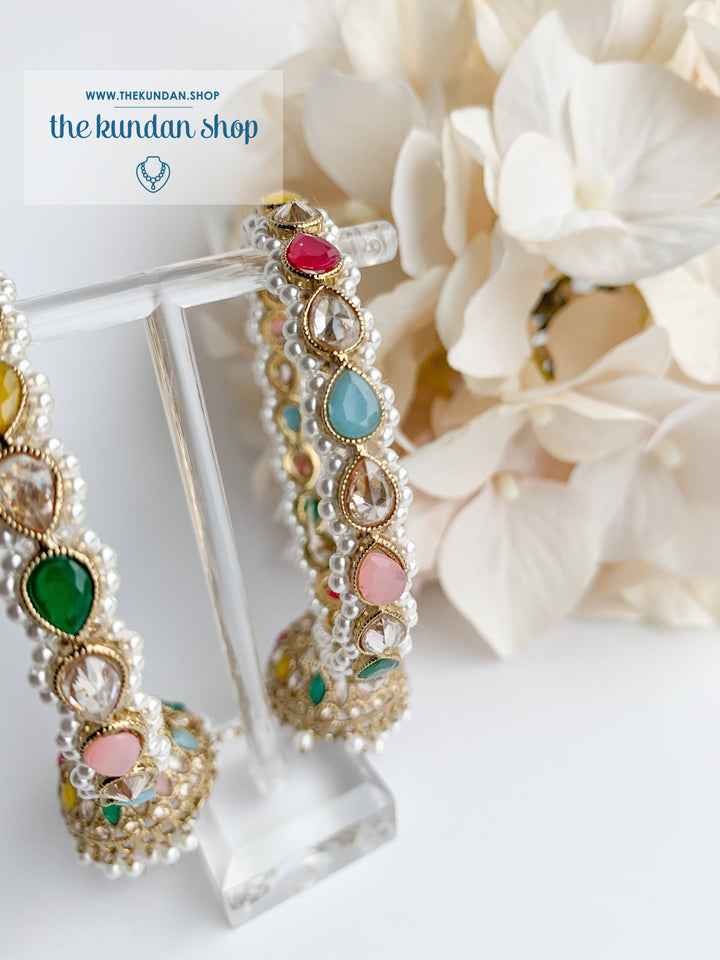 Single Jhumki Polki Bangle in Multi Bangles THE KUNDAN SHOP 