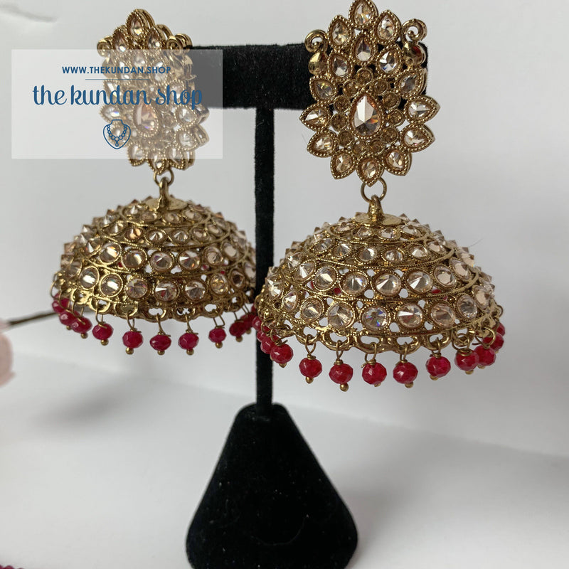 Mystic In Deep Pink, Necklace Sets - THE KUNDAN SHOP