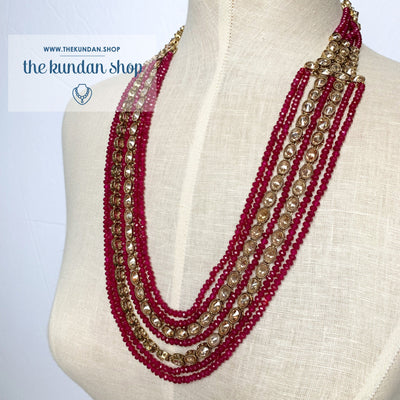Mystic In Deep Pink, Necklace Sets - THE KUNDAN SHOP