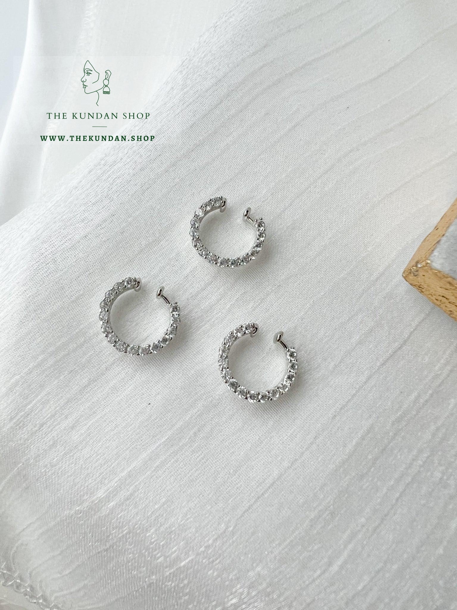 Non-Pierced Nose Ring Naath THE KUNDAN SHOP Silver 
