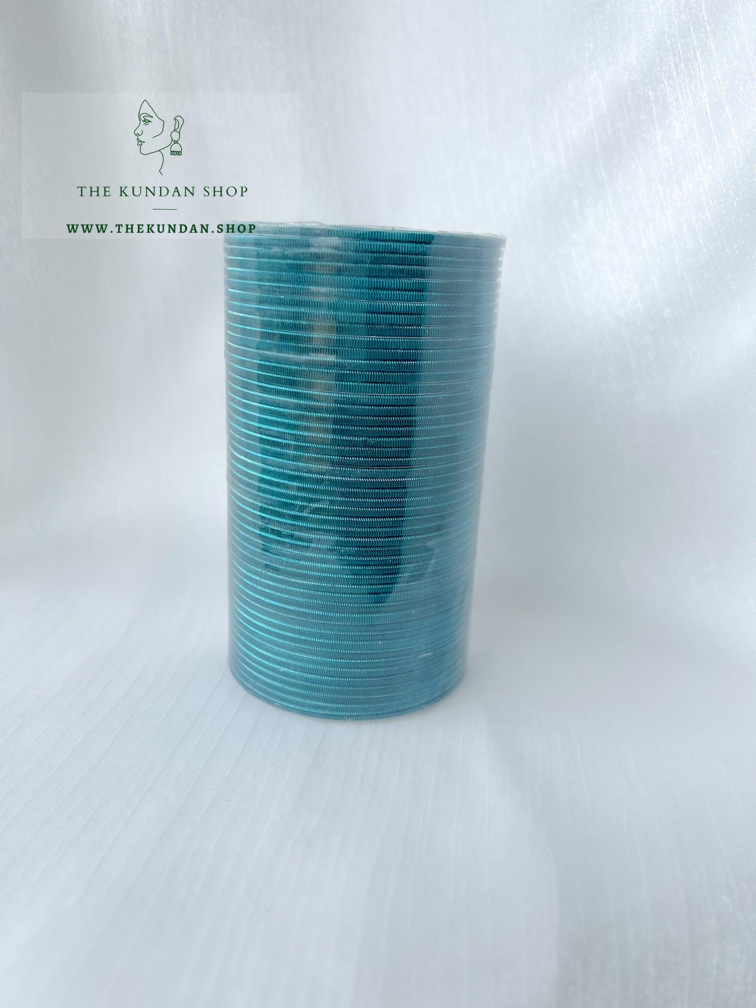 Sheen Bangle Stack - Ocean Blue Bangles THE KUNDAN SHOP 