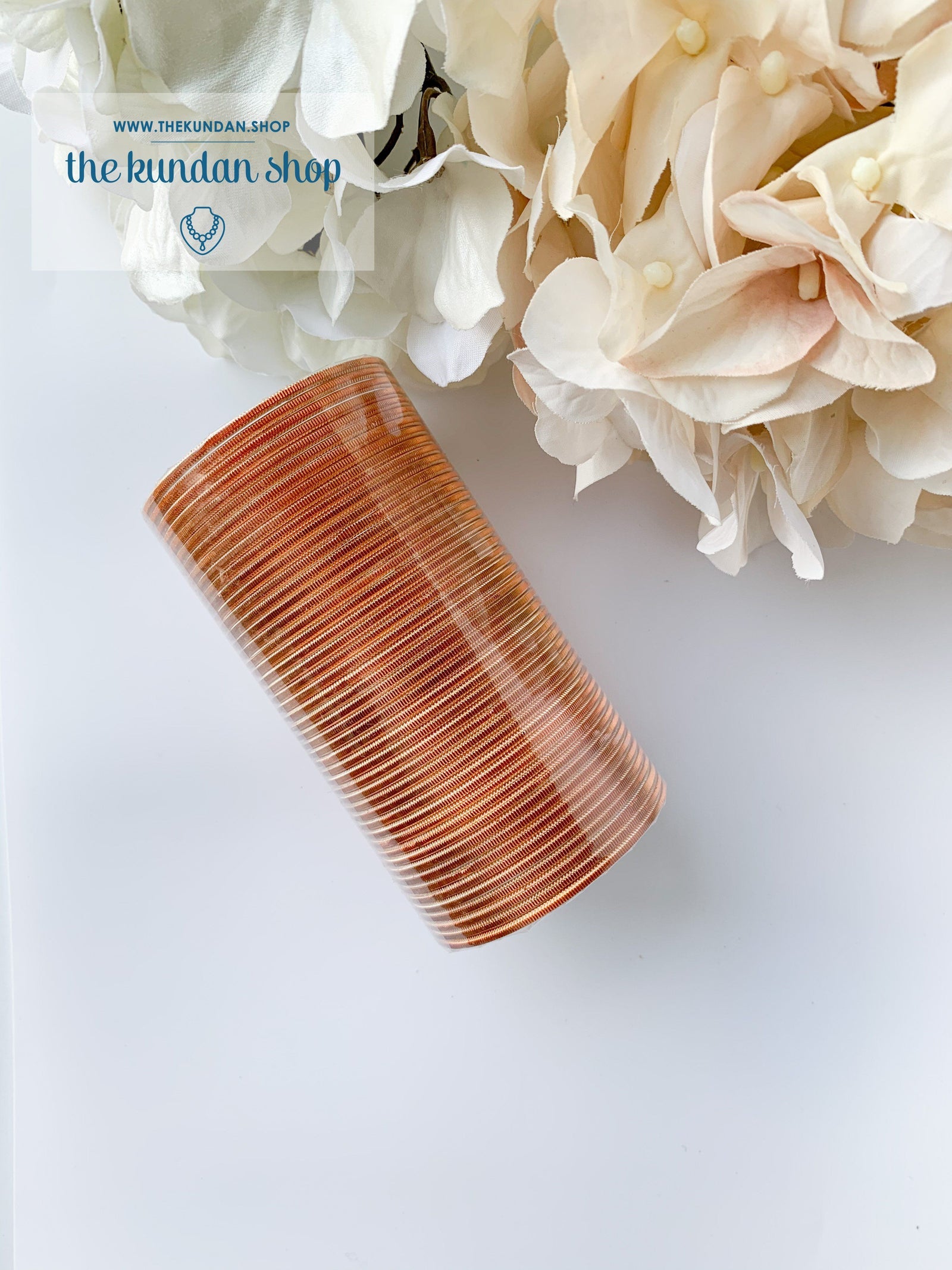 Sheen Bangle Stack - Tangerine Bangles THE KUNDAN SHOP 