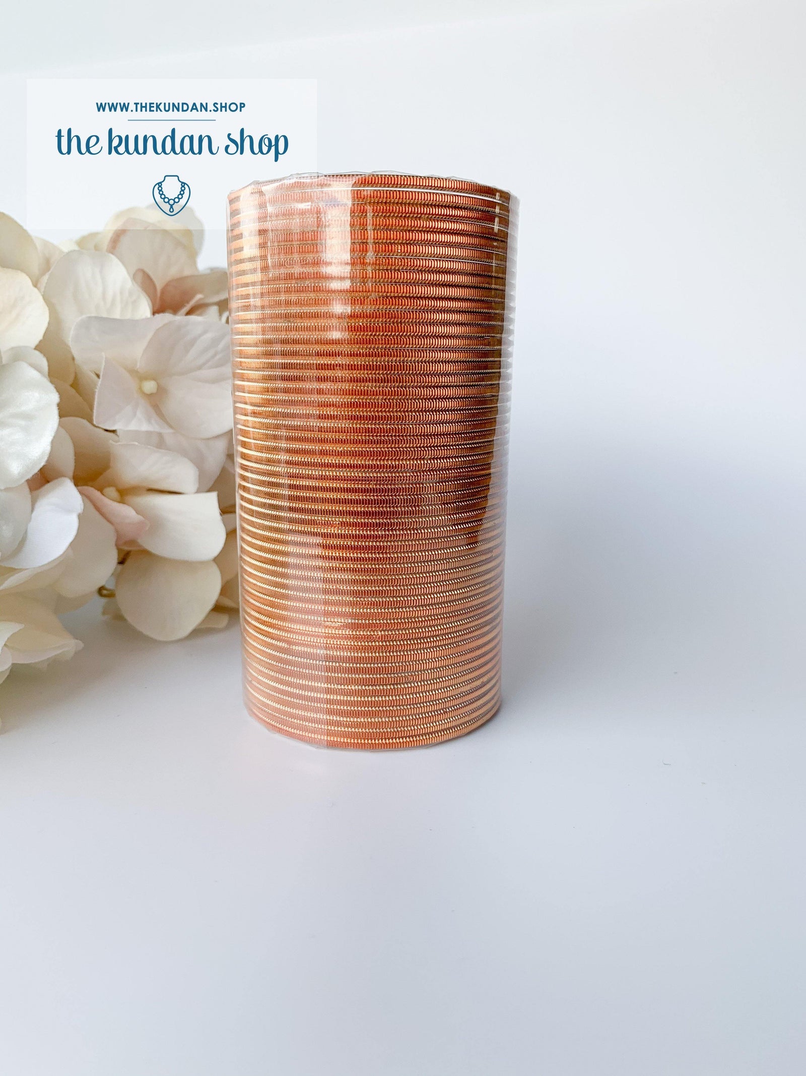 Sheen Bangle Stack - Tangerine Bangles THE KUNDAN SHOP 