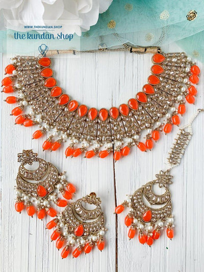 Audacious in Orange Necklace Sets THE KUNDAN SHOP 