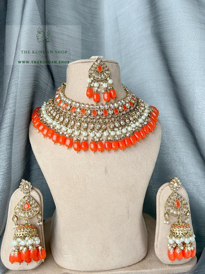 Influential in Orange Necklace Sets THE KUNDAN SHOP 